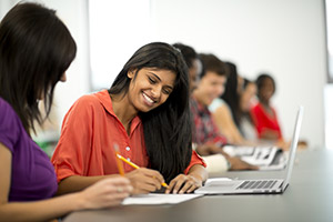 Students studying